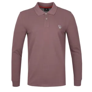 Paul Smith Zebra Badge LS Polo Shirt in Plum