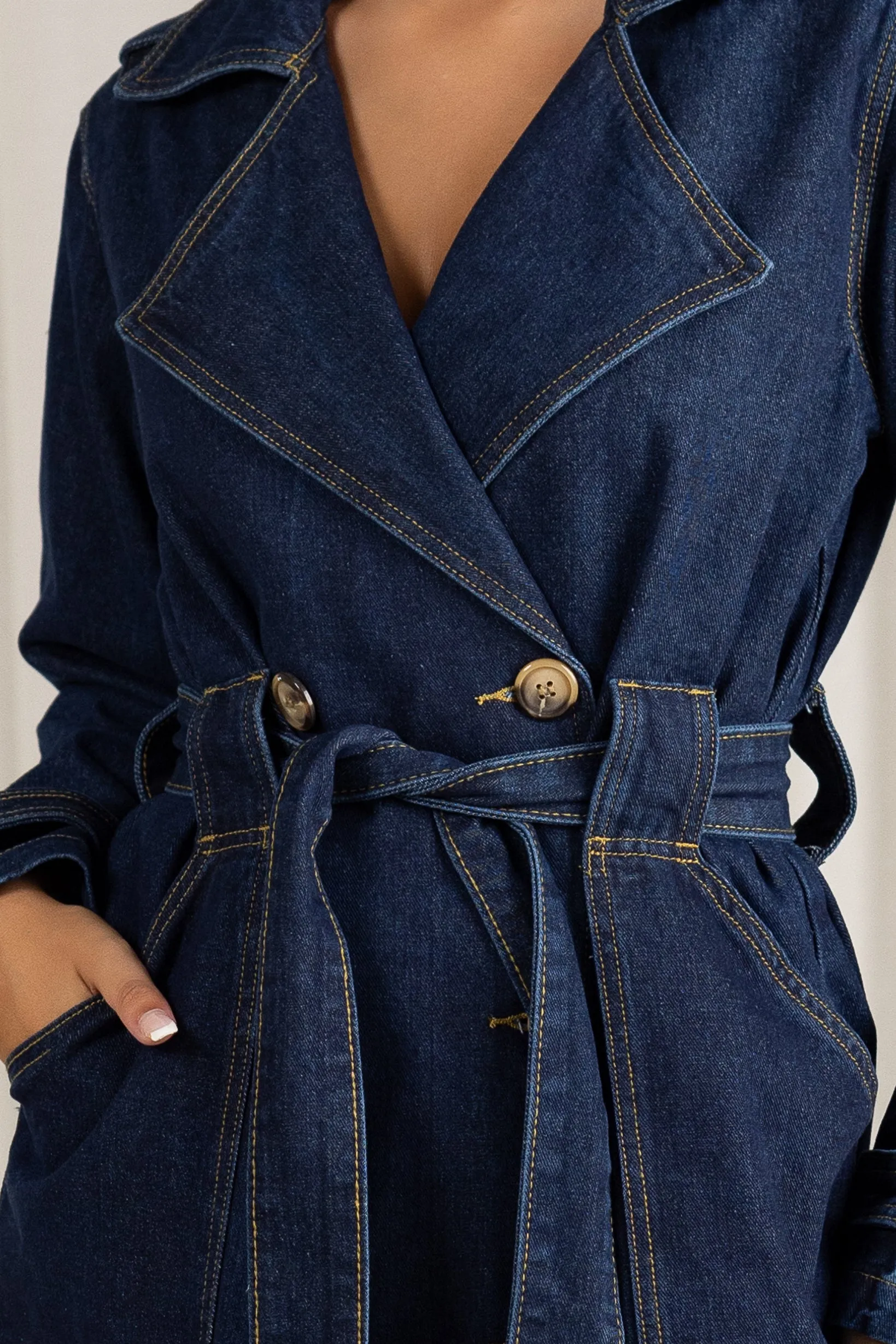 Taryn Denim Trench Coat
