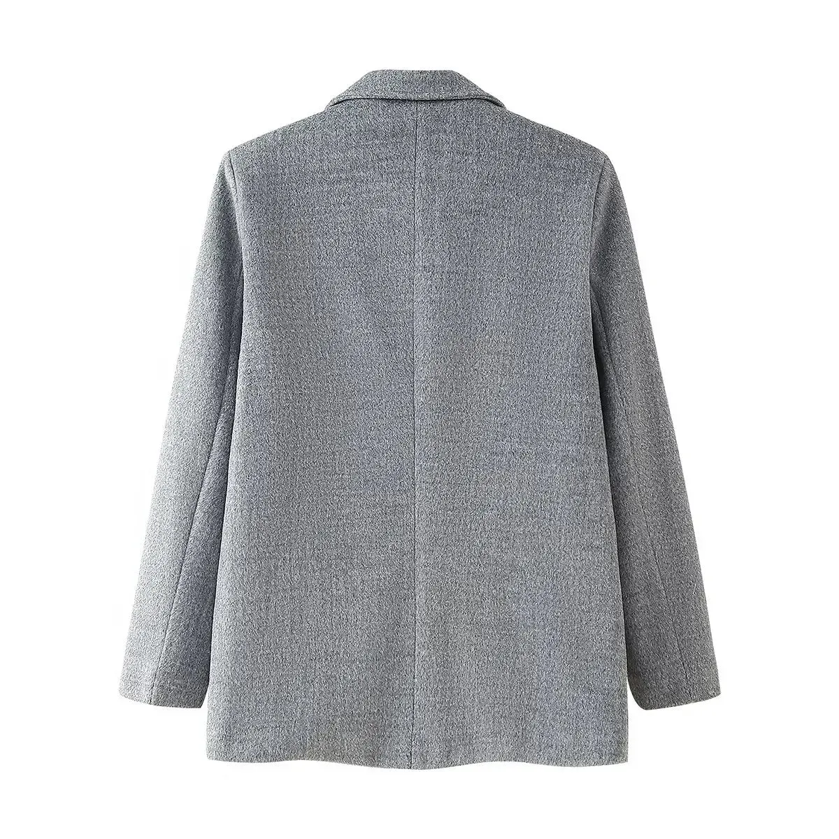 TAVIMART  -  Autumn Female Turn-Down Collar Pocket Single-breasted Coat Women's Fashion Long Sleeves Casual Woolen Blazer Top Mujer